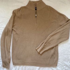 Beige Calvin Klein Quarter Zip Sweater